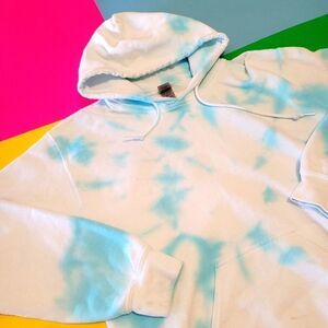 Vintage Gildan hand dye blue & white